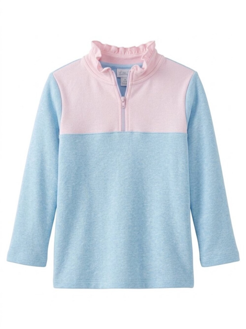 🩵🌸 Little English Girls 3T Half Zip Pullover Pink Blue Top